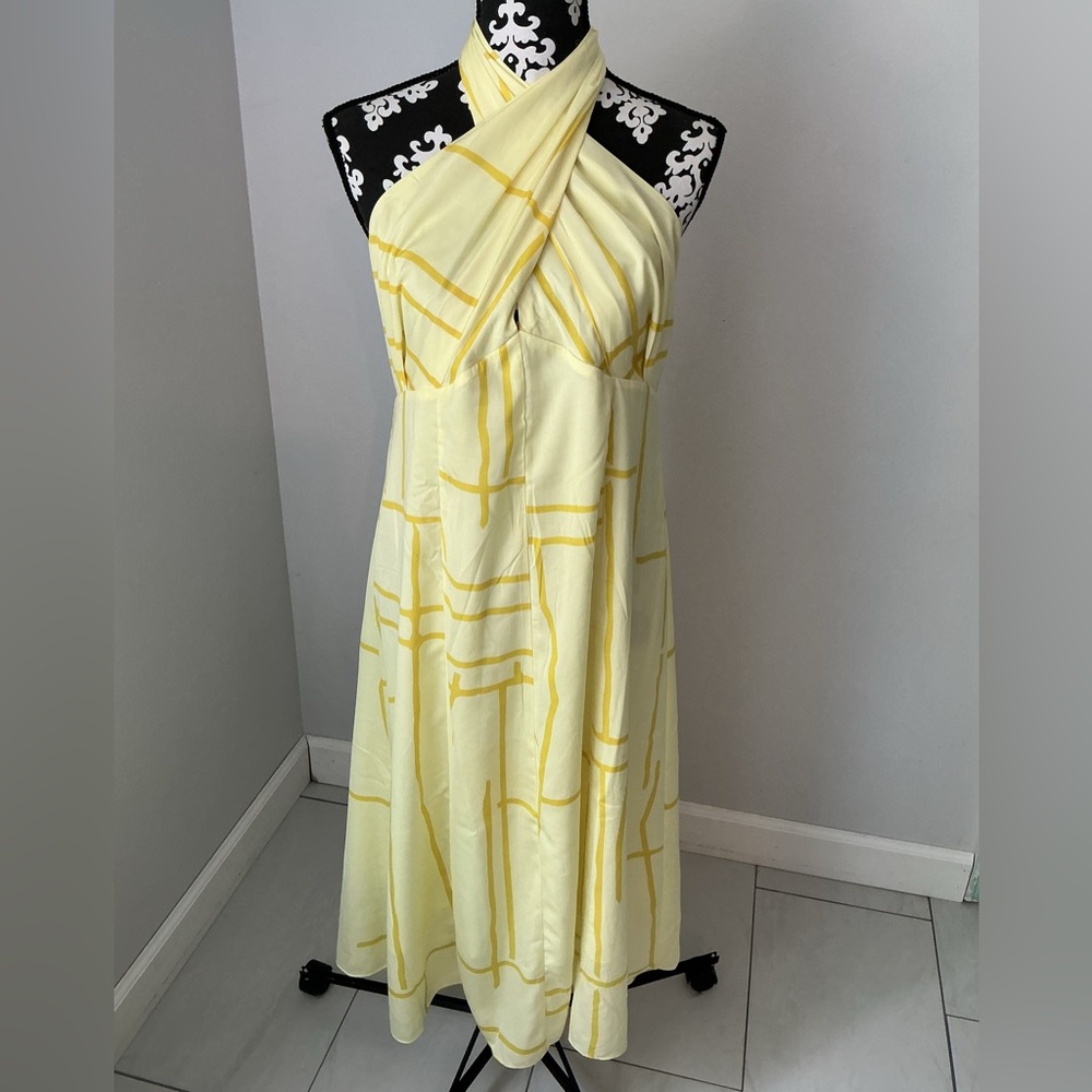 Banana Republic Strapless Dress in Light Yellow Sz 12 - Picture 3 of 15